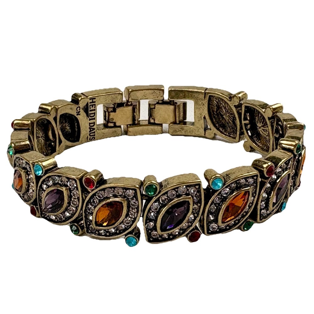 Heidi Daus "Worth Waiting For" Crystal Layout Bracelet Multicolor
